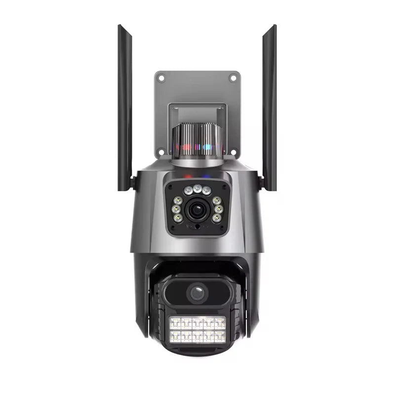 Avancerad WiFi-övervakningskamera 360° med dubbel lins, 5× zoom och smart larm